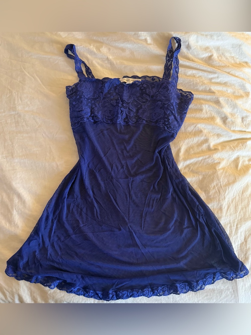 Vintage Victoria's Secret Cobalt Lace Slip comfy sexy
